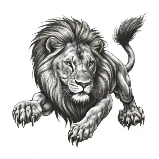 Scared But Determined Lion