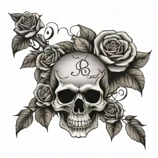 A Skull And Roses