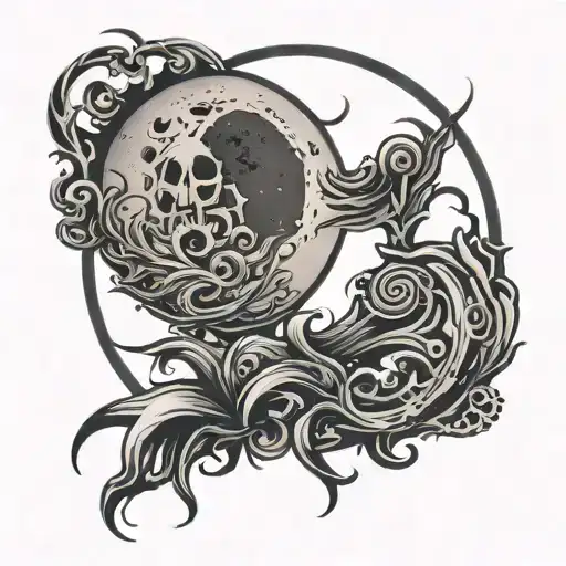 Logo Combination Of Moon And Ink Symbols Incorporated