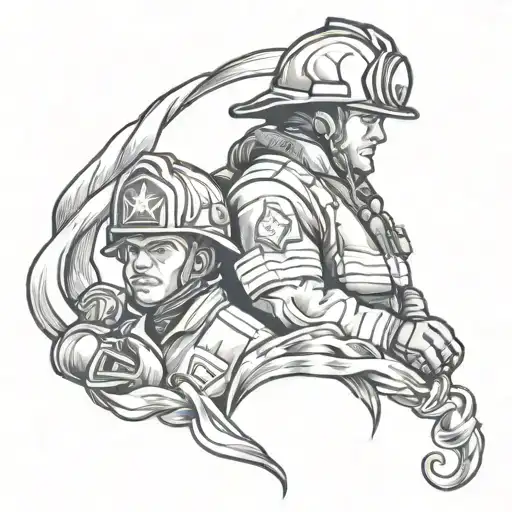 Fire Fighter And Nurse Tattoo With Infinity Symbol