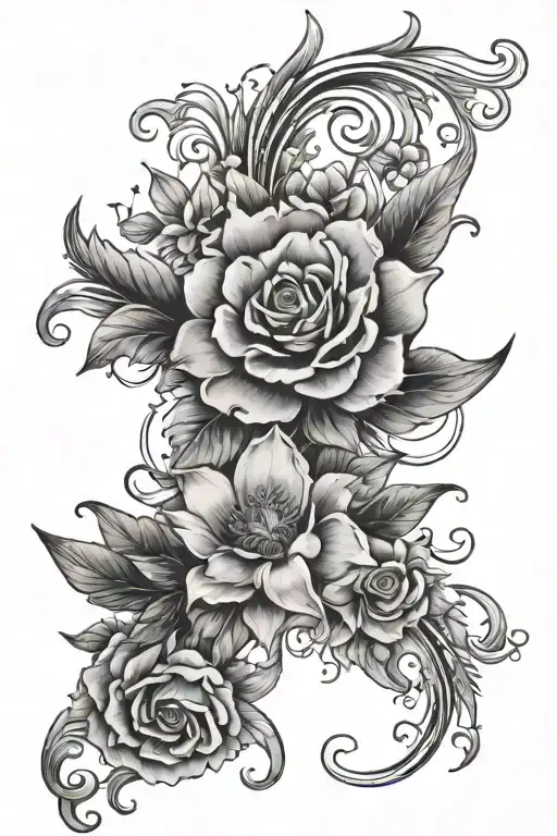 Chest Tattoo Celestial Floral