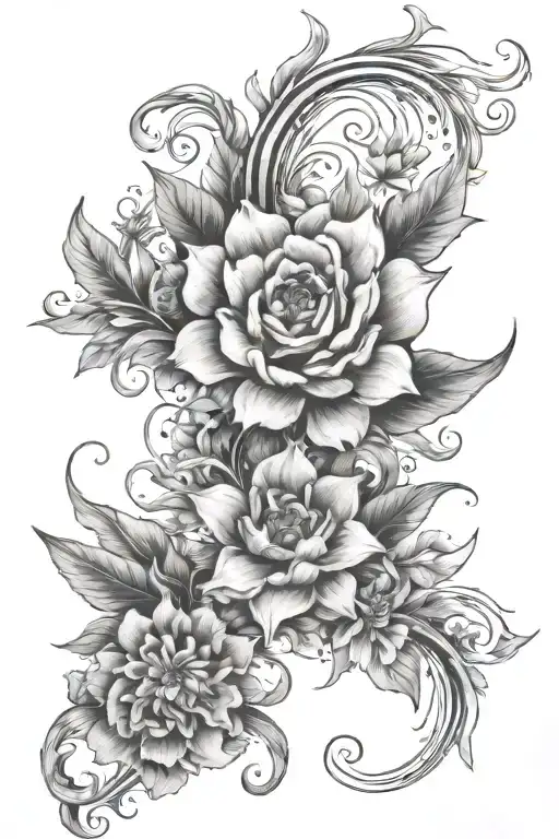 Chest Tattoo Celestial Floral