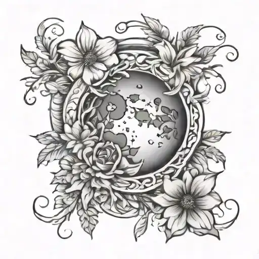 Moon And Floral