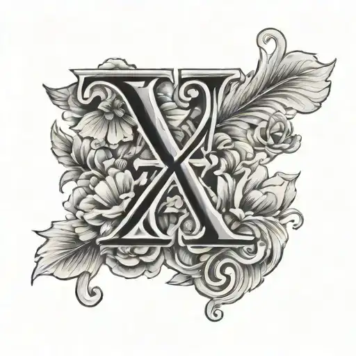 Floral With Letter X In