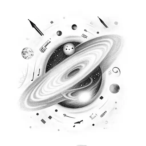 A Galaxy Filled With Poetic Verses And Music Notes Intertwining