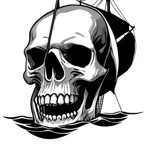 Skull And Sail Boat