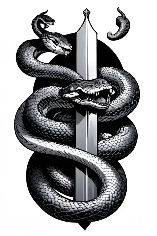 Snake Wrapped Around Sword