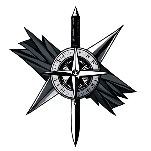 Geometric Compass With A Knife In The Middle