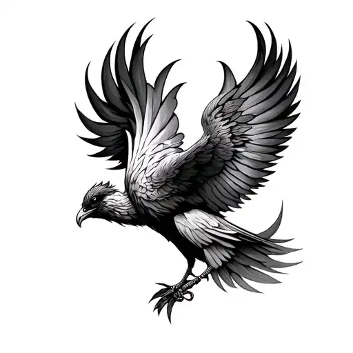 Pheonix Bird And Baby Foot Print