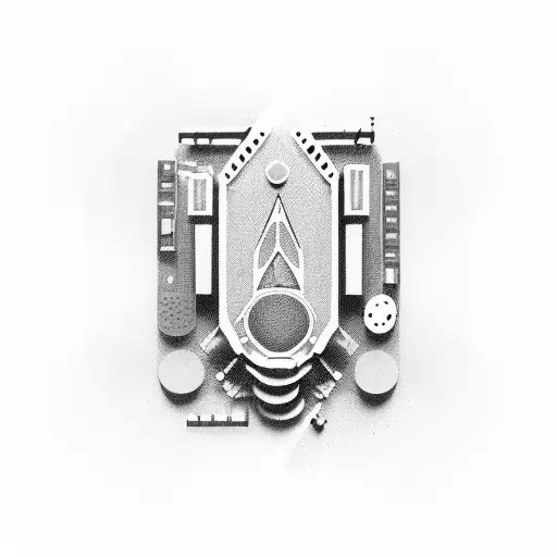 A Computer Motherboard Forming The Shape Of A Guitar