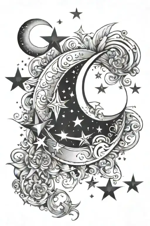 Stars Moon Surrounded