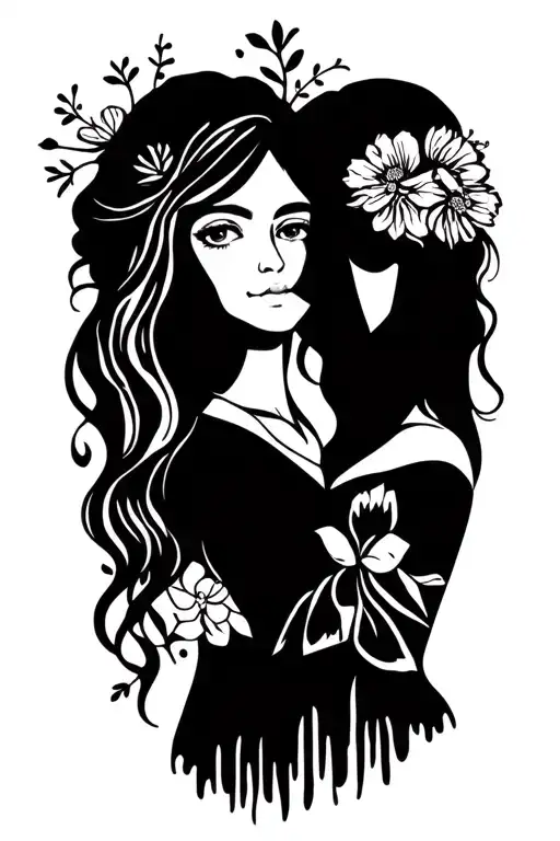 Mother Daughter Tattoo Design