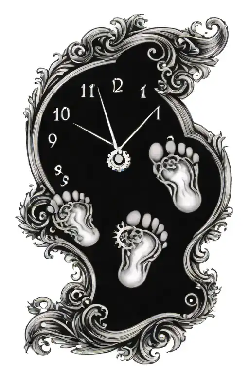Clocks Baby Feet Prints And Date Of Birth