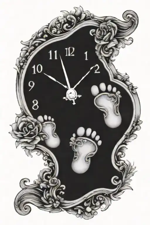 Clocks Baby Feet Prints And Date Of Birth