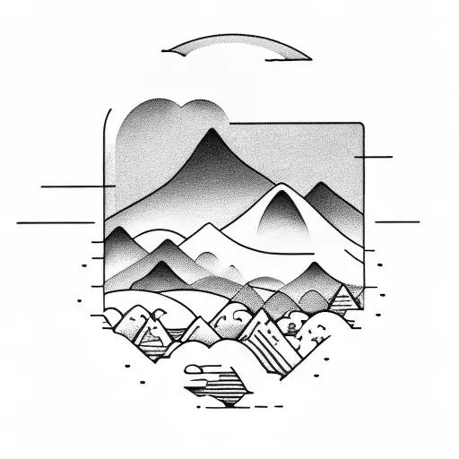 Beaches And Mountain Land Scape With Sun In The Background
