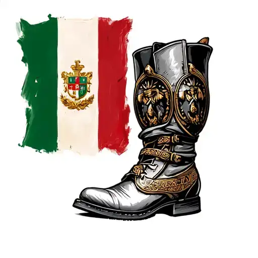 Boot Of Italy With A Roman Soldier