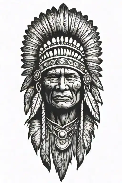 Happy Indian Chief Meditating