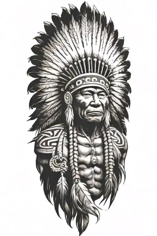 Happy Indian Chief Meditating