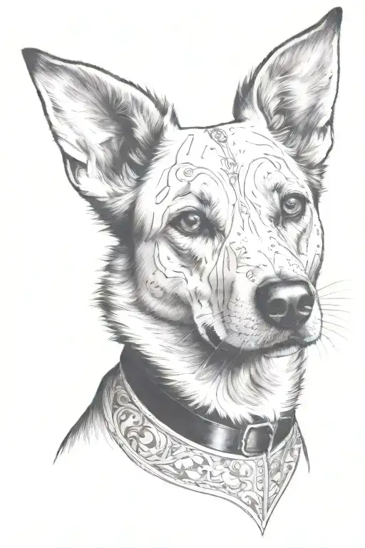 Dog Has Black Eyes Almond Shaped Line Outlining