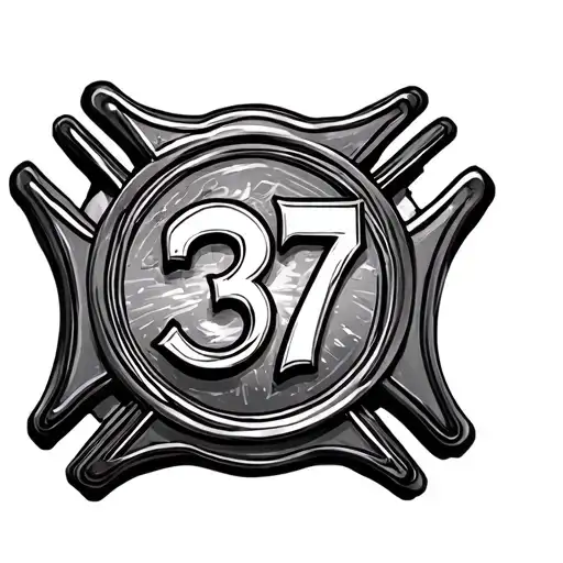 Firefighter Maltese Cross With 37 In The Middle