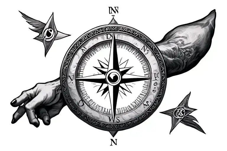 Illuminati Consisting A Compass Arm