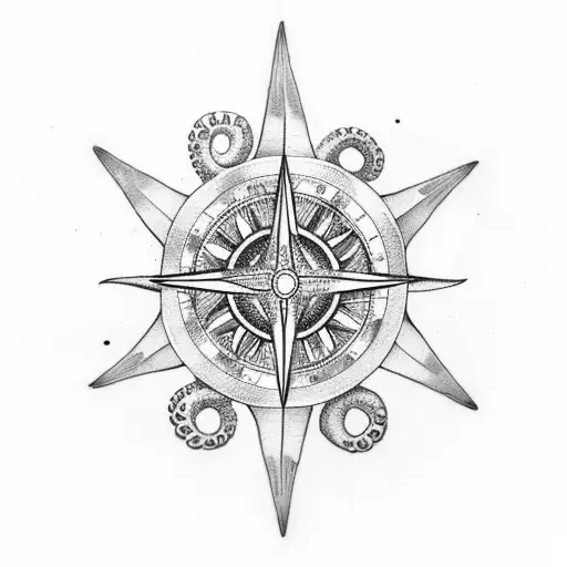 Sea Compass Rose Octopus
