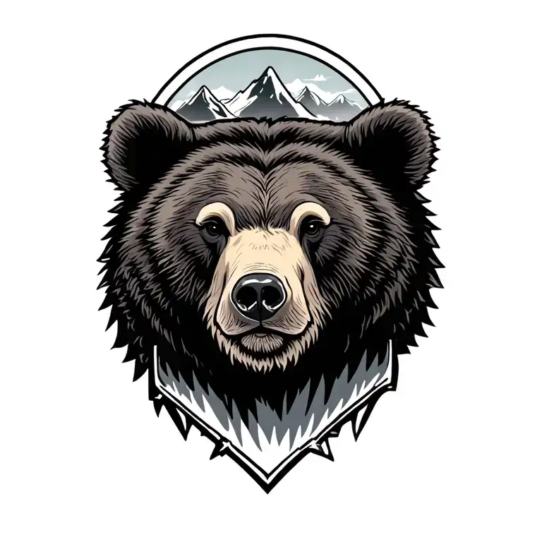 Bear Head In Mountains Inside