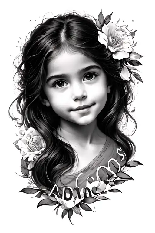 My Daughters Face Name Intertwined