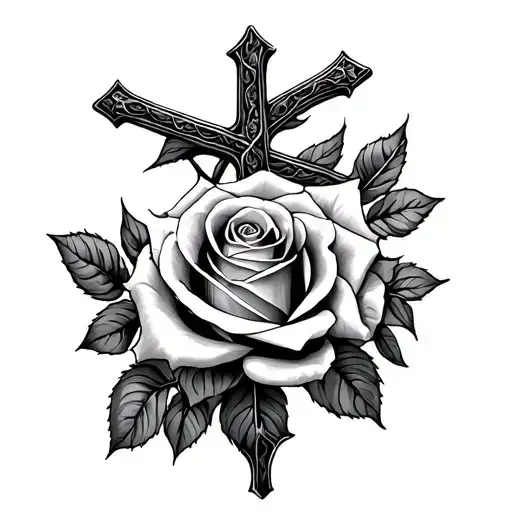 Cross And Rose