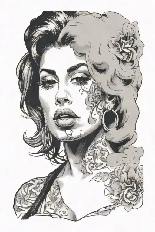 Amy Winehouse With Cigarette Smoke In The Background