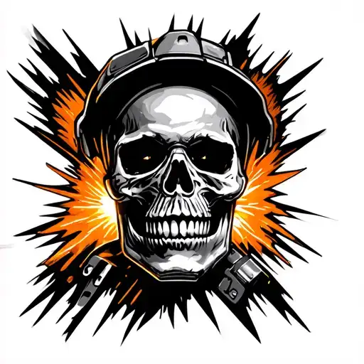 Welder Half Skull Face Welding Overhead