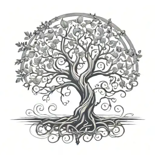 Tree Of Life Design Incorporating Elements