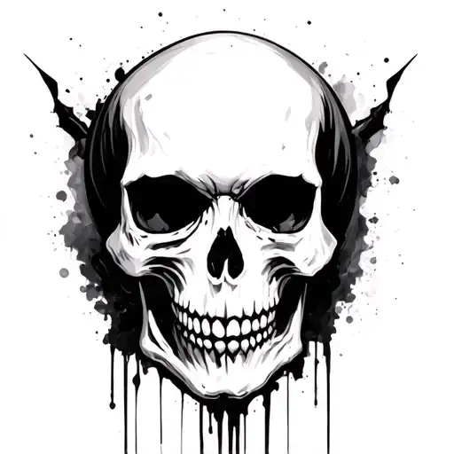 Skull With Blackmetal Corpse Paint Palette