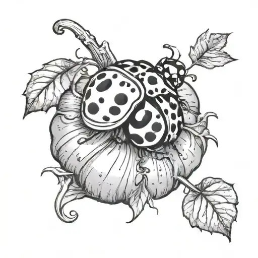 Ladybug On Top Of Pumpkin