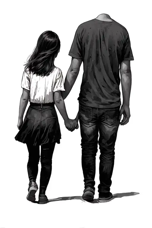 Father And Daughter Holding Hands