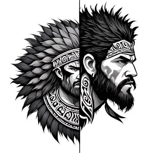 Half Maori Half Viking Warrior