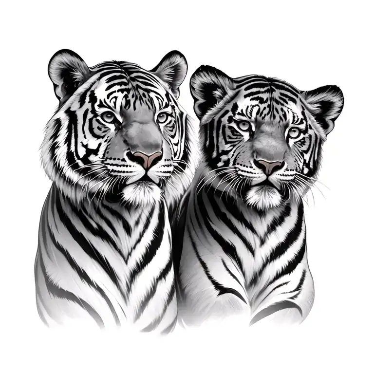 Tiger And Cub