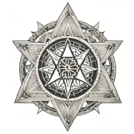 Mandala With A Large Triangle In The Center And Several Triangles Inside Viking Compass