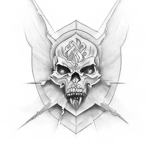 Design A Tattoo Depicting The Contrast Between Heaven And Hell In The Style Of Black-grey