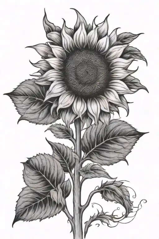 Sunflower And Sun Shining