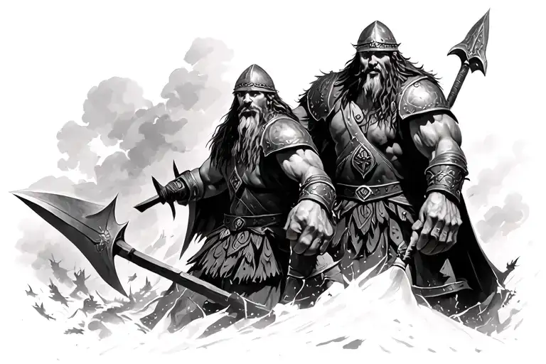 Viking Warrior Battle Scene