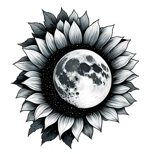 A Moon A Sunflower Waves