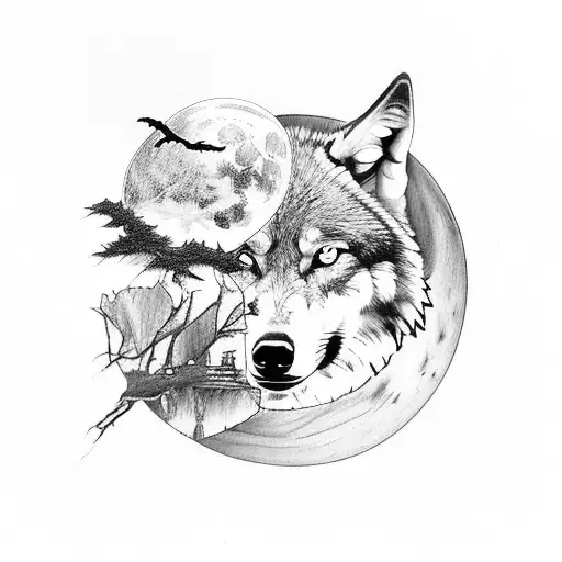 Wolf Moon And Wood