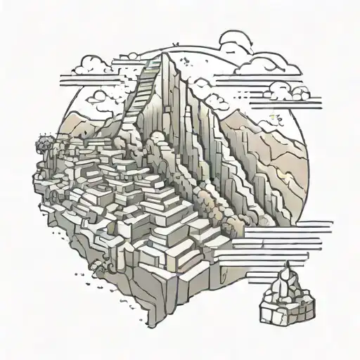 Small Patchwork Machu Pichu Fine Line