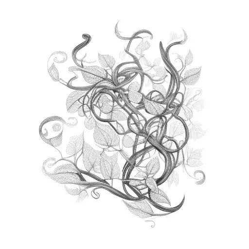 A Sprawling Vine With Delicate Leaves Wrapping Around The Client's Arm