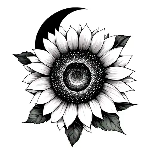 Beach Waves Sunflower Crescent Moon We Do It To Ourselves