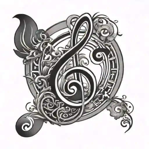 Moon And Treble Clef Symbol