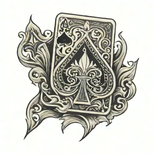 Flaming Ace Of Spades Card