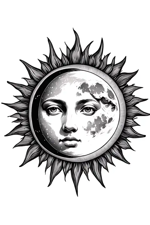 Sun With Moon On Inside Symbolizing