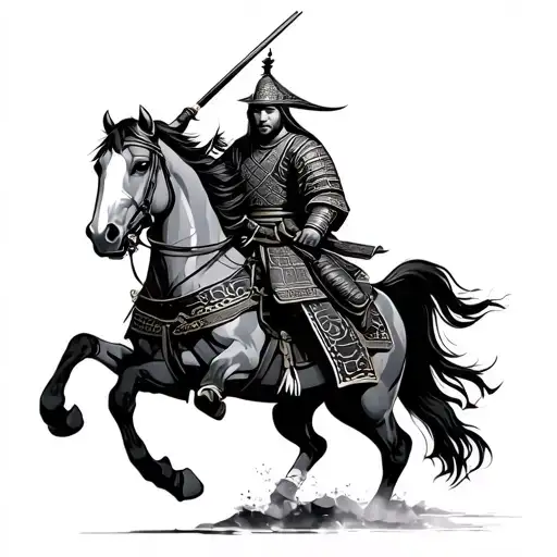 Samurai Warrior Riding Horse